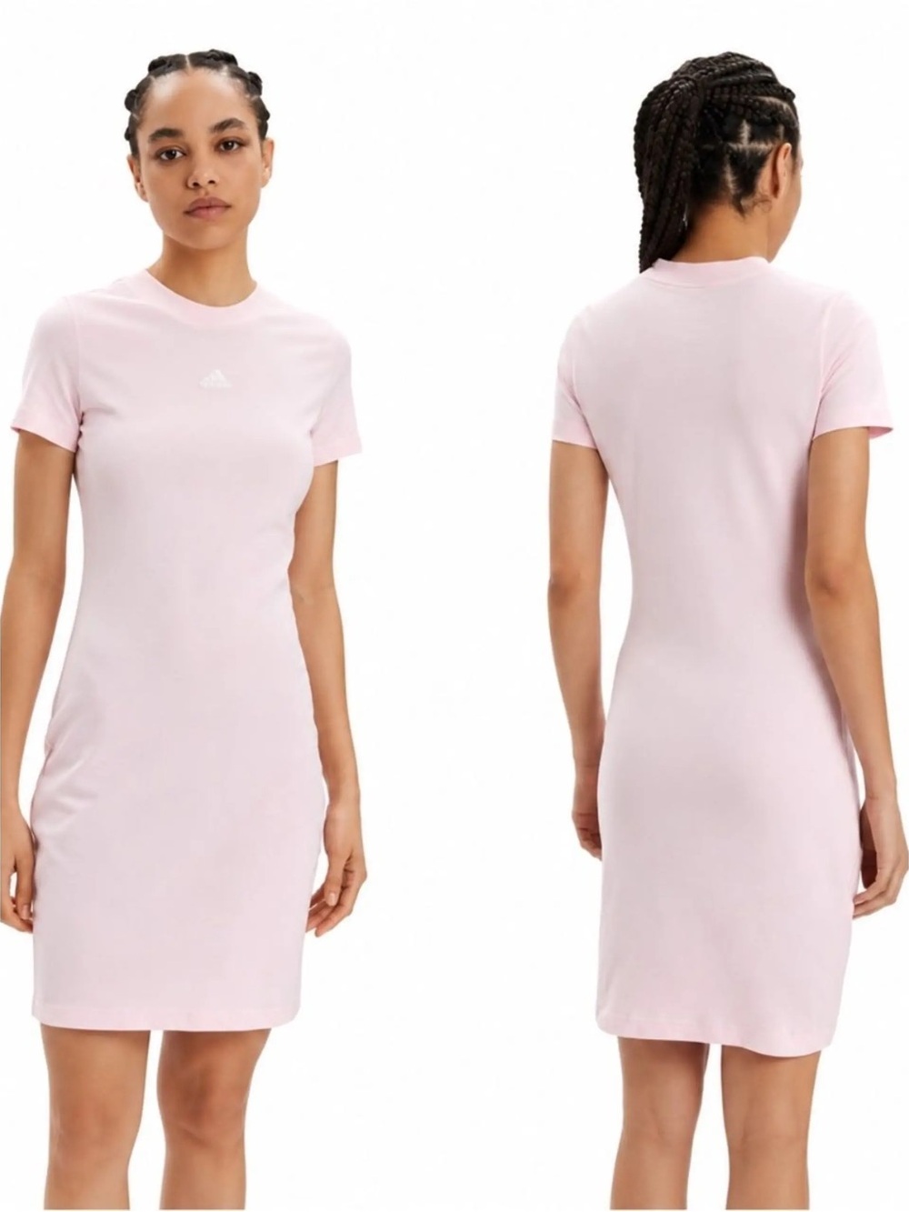 adidas Women's Light Pink Short Sleeve Tee Dress